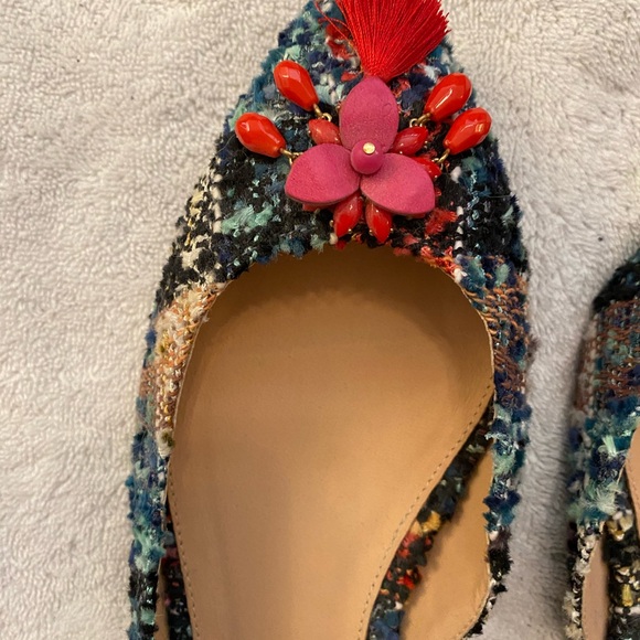 J.Crew Audrey Flats Multicolored Tweed Sz 9.5 NWOB - Picture 3 of 4
